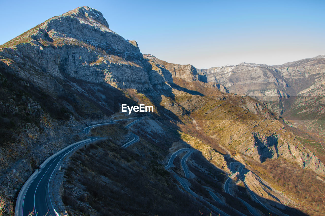 HIGH ANGLE VIEW OF MOUNTAIN RANGE