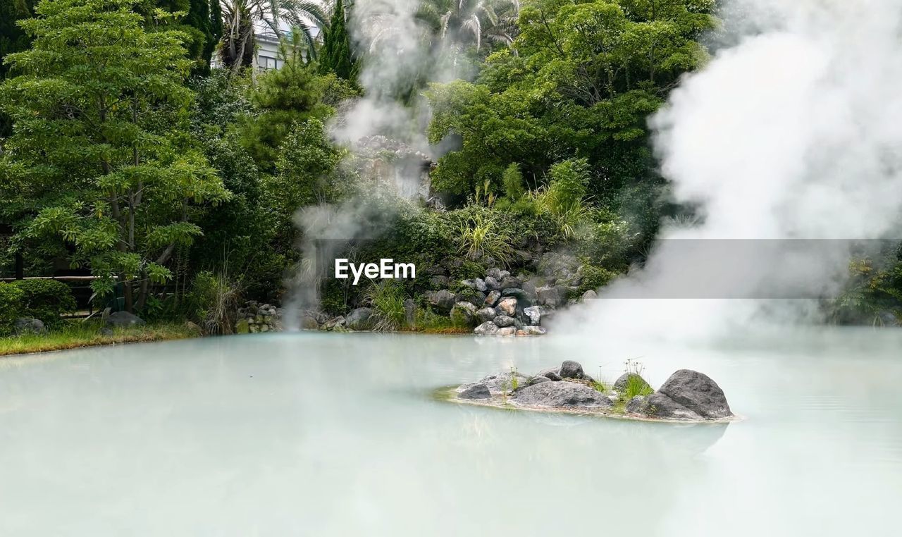 Scenic view of waterfall