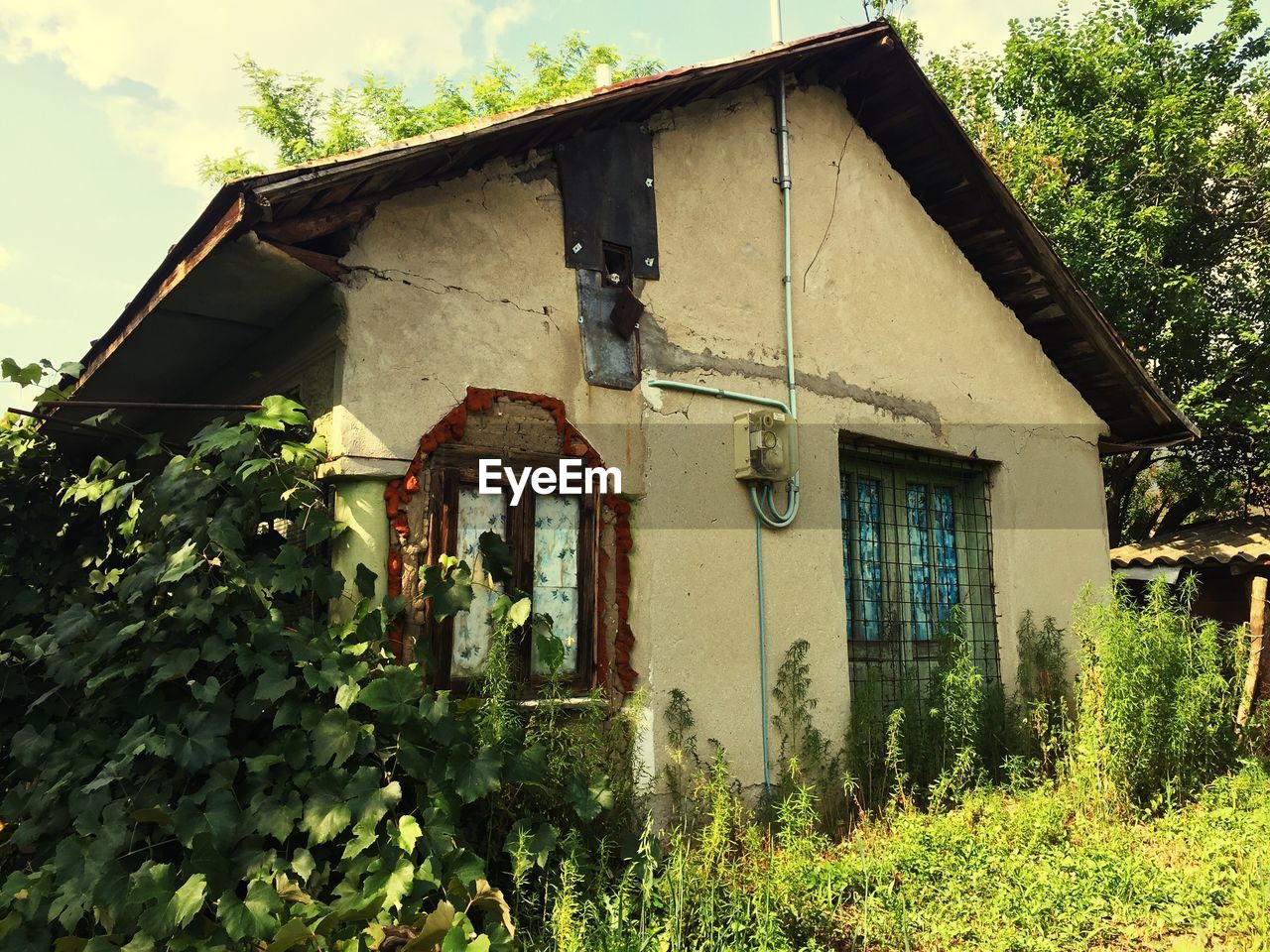 Exterior of abandoned house