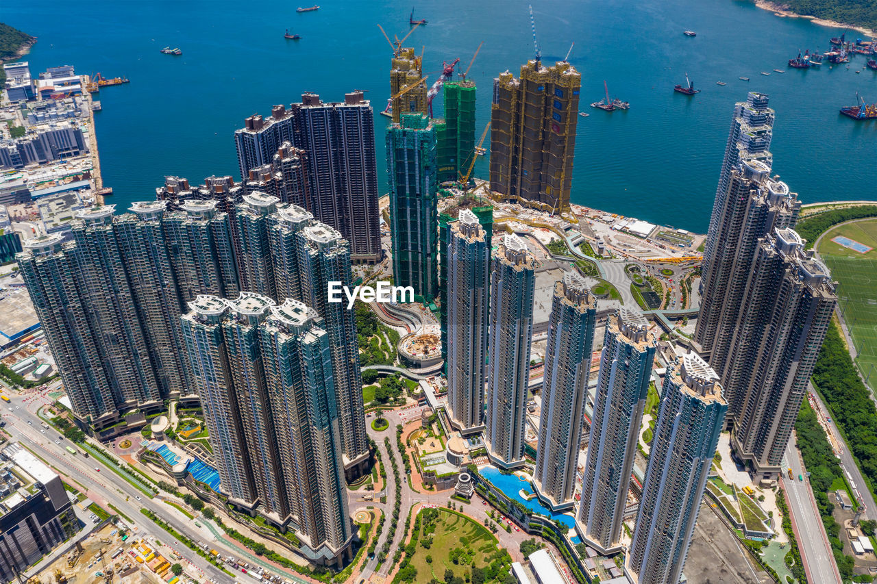 HIGH ANGLE VIEW OF CITY BUILDINGS