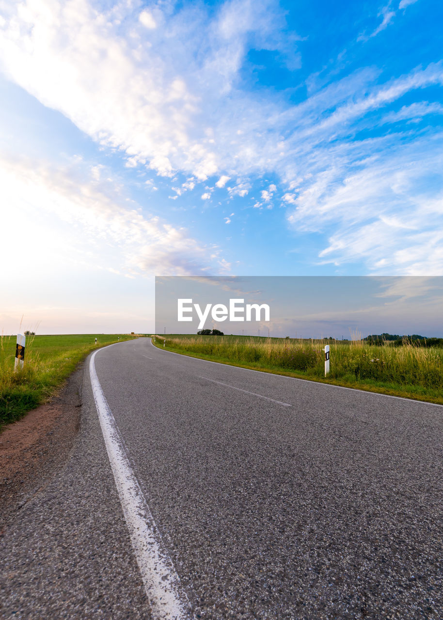 SURFACE LEVEL OF ROAD AGAINST SKY