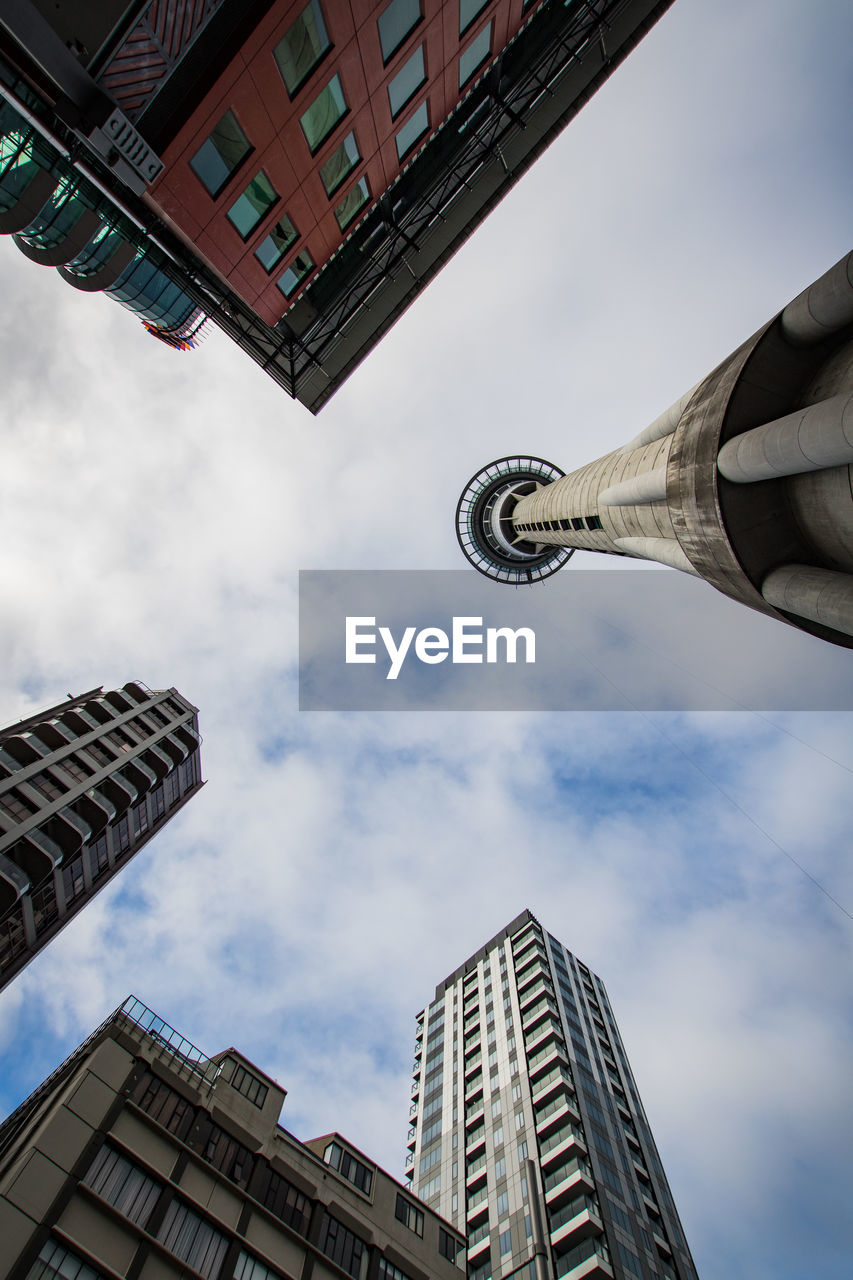 Low angle view of buildings against sky