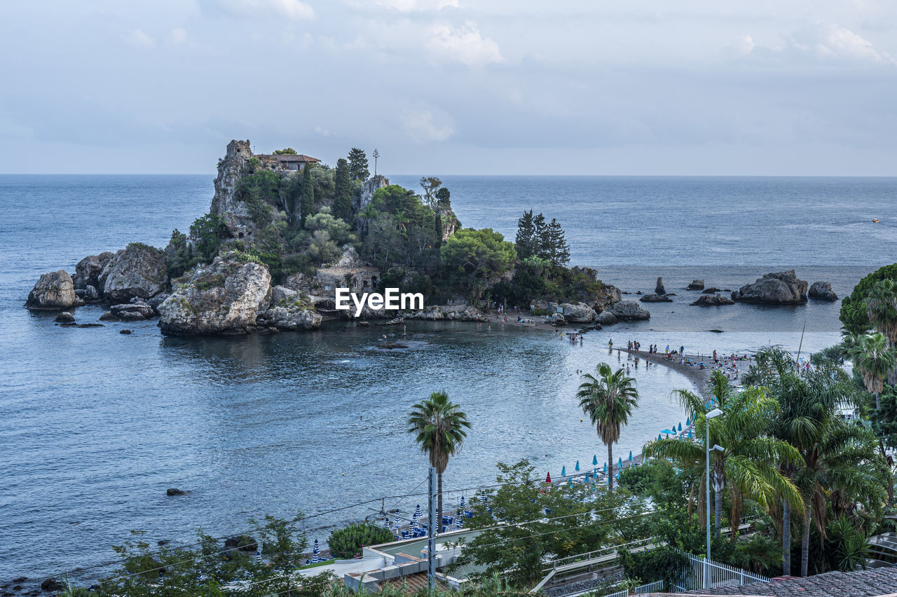 The beautiful isola bella in taormina