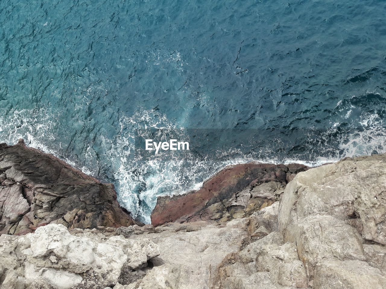 View of waves on rocks at sea shore