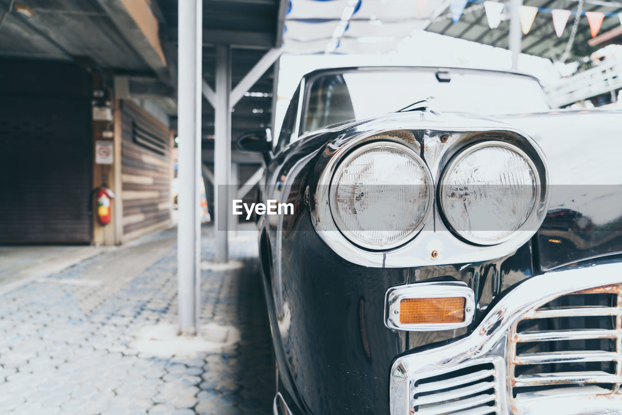 Close-up of vintage car