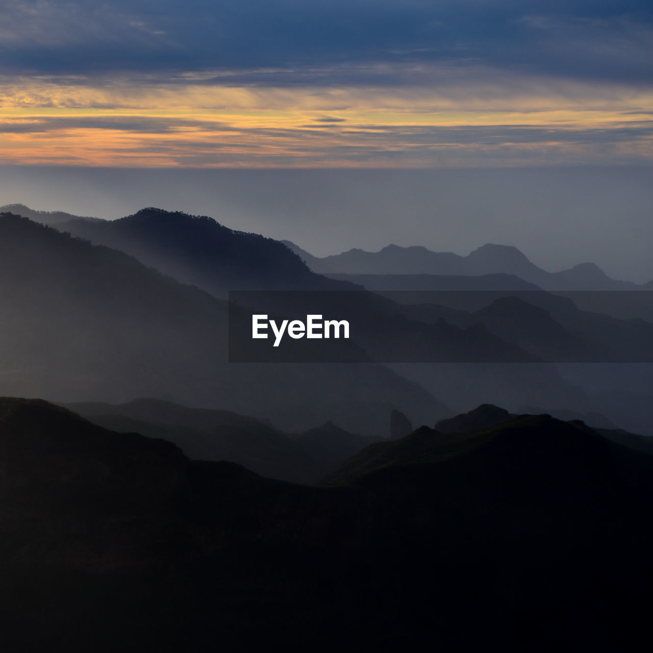 Roque nublo in the sunset, gran canaria