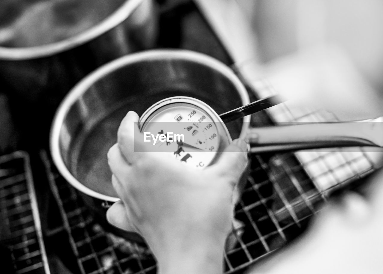 Chef cooking in a kitchen, chef at work, black and white