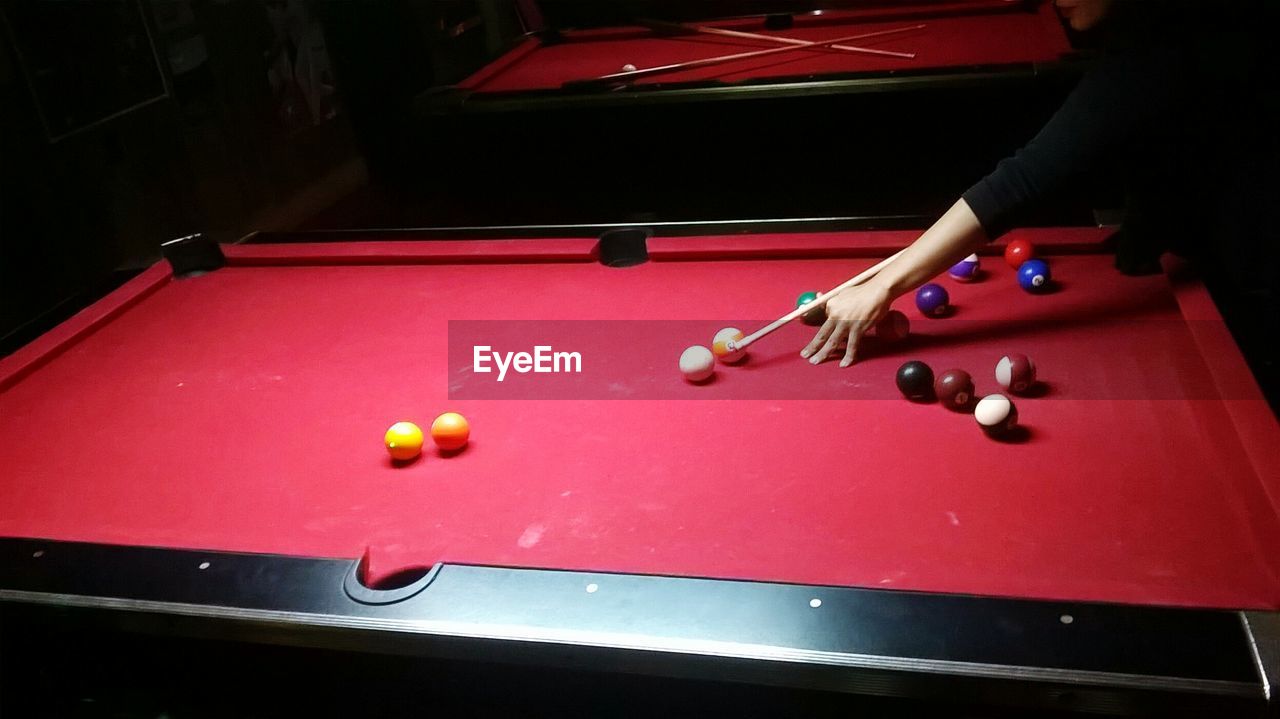 Man playing snooker