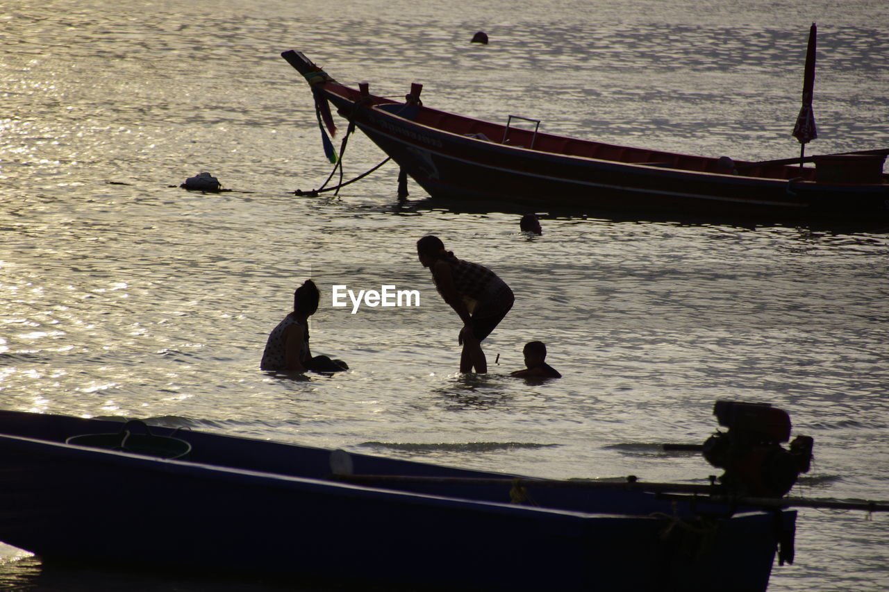 View of people in sea