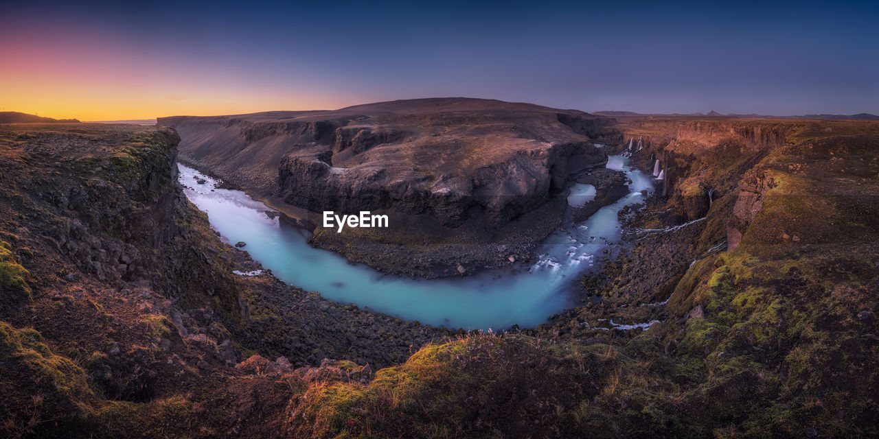 Fascinating small canyon deep in the icelandic highlands