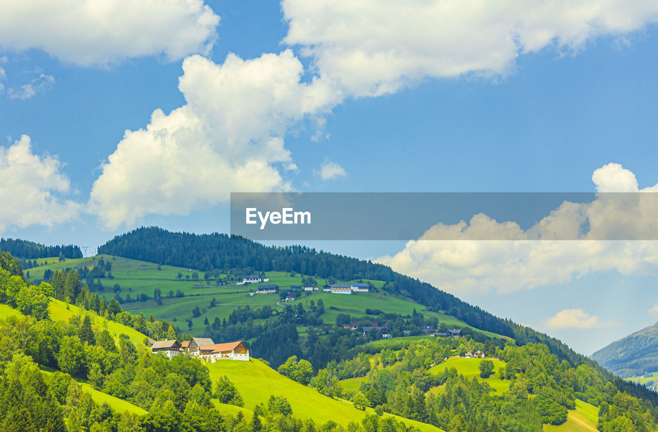 Wonderful wooded mountain and alpine panorama in carinthia austria.