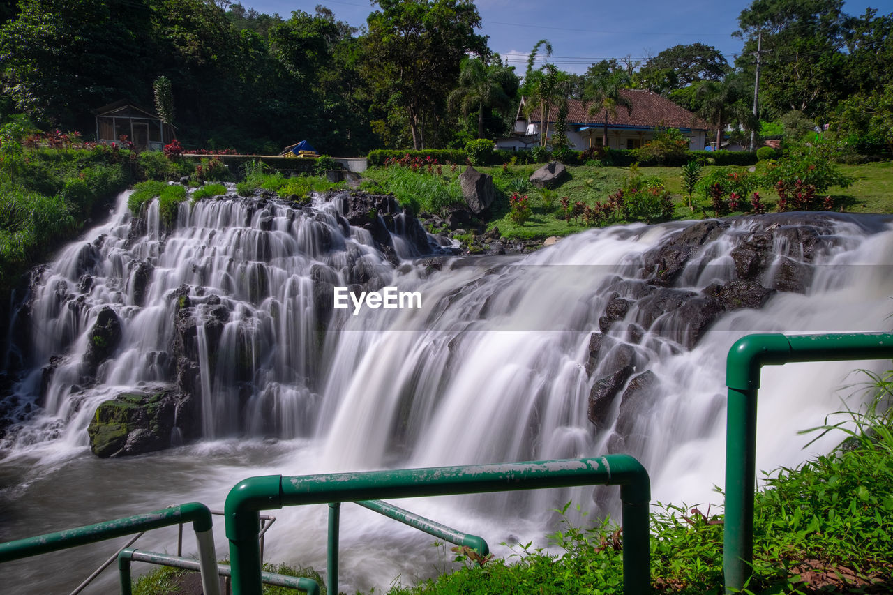 Scenic view of waterfall