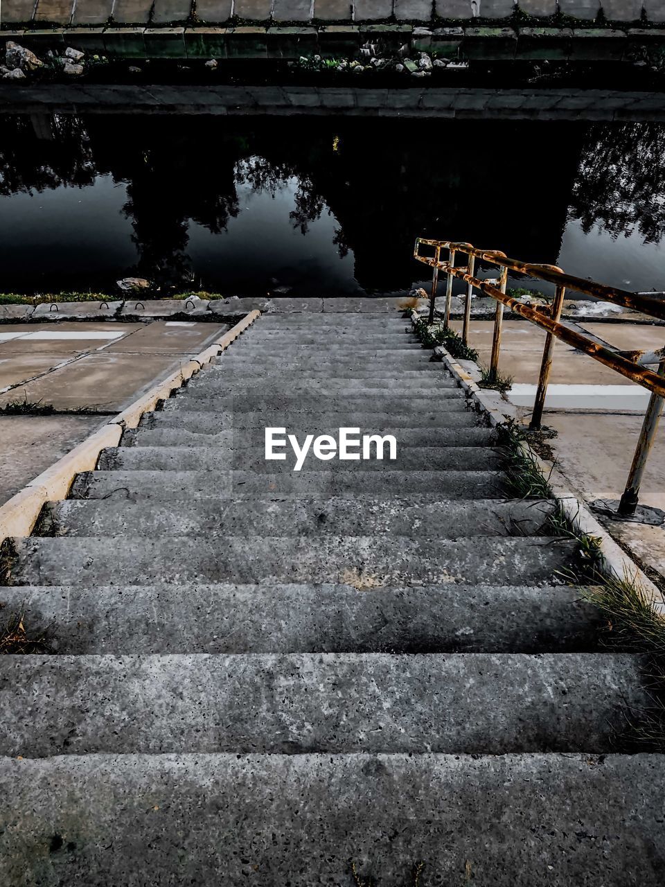 STAIRCASE LEADING TOWARDS LAKE