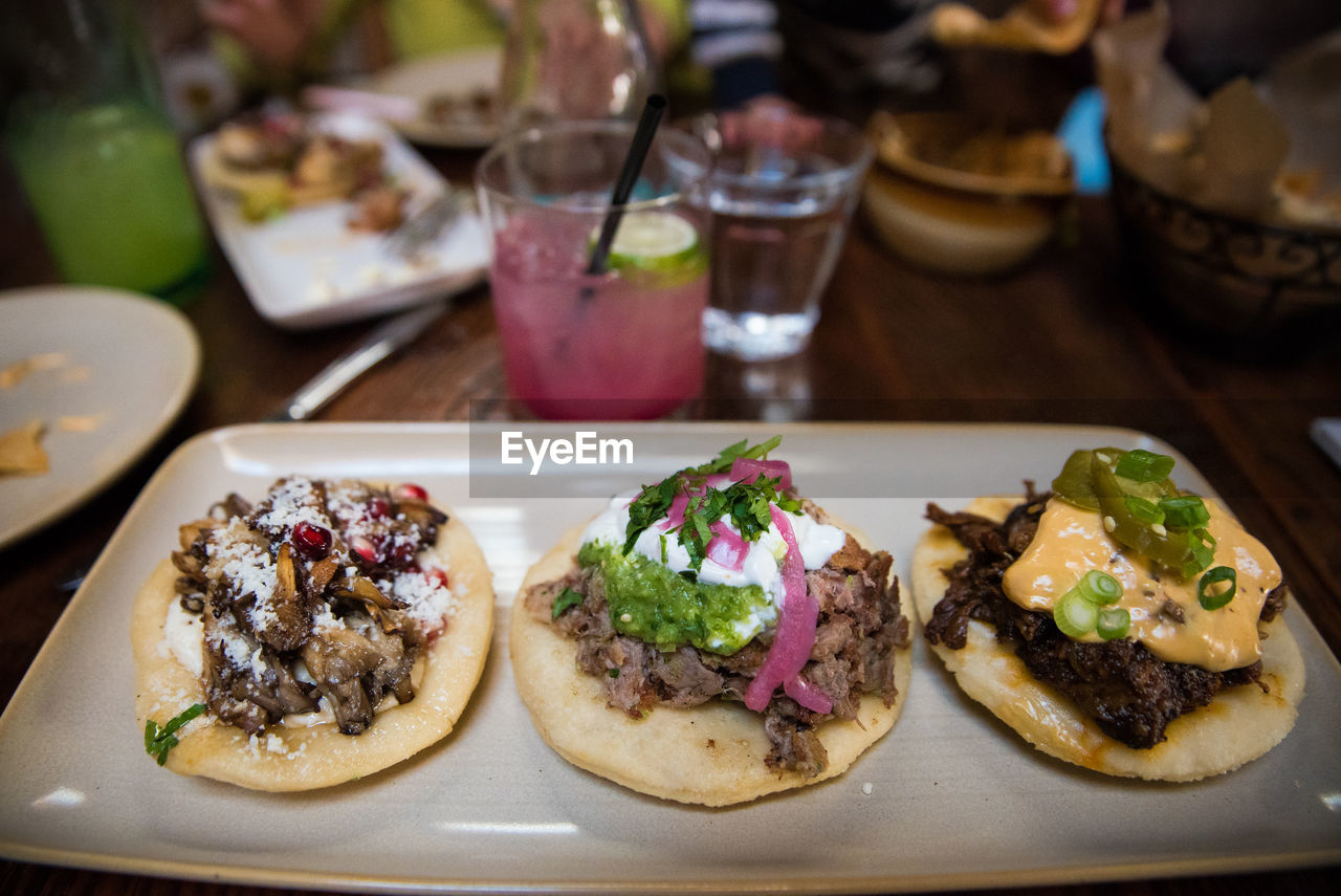 Close-up of food on table