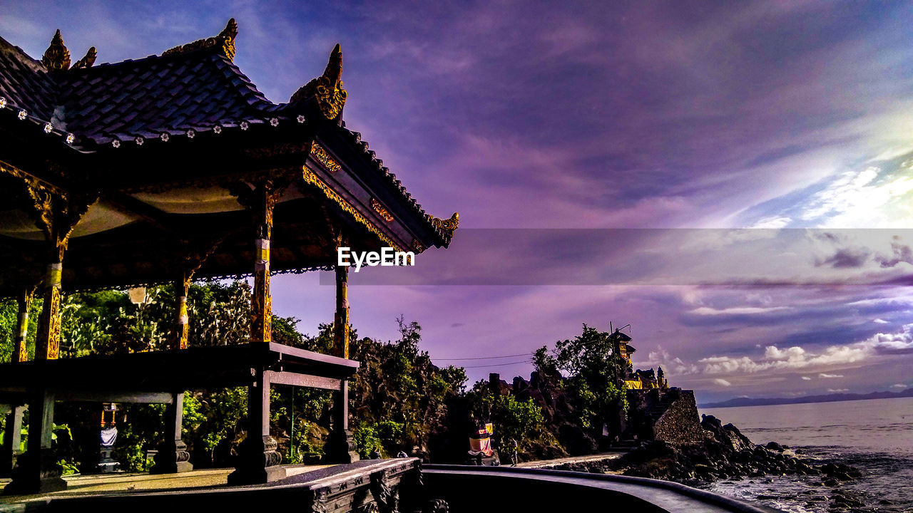 View of temple against sky at dusk