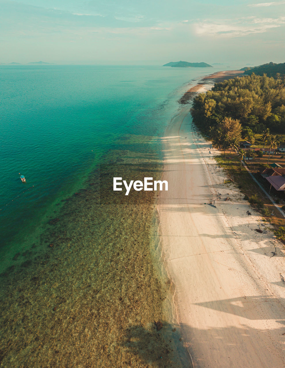 high angle view of sea against sky