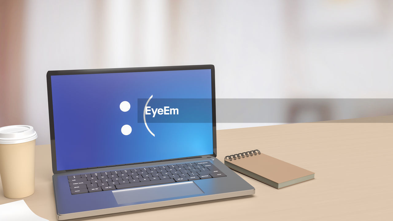 technology, wireless technology, computer, communication, laptop, table, internet, computer equipment, indoors, computer network, furniture, business, computer monitor, desk, no people, portability, portable information device, cup, copy space, office, smartphone, keyboard