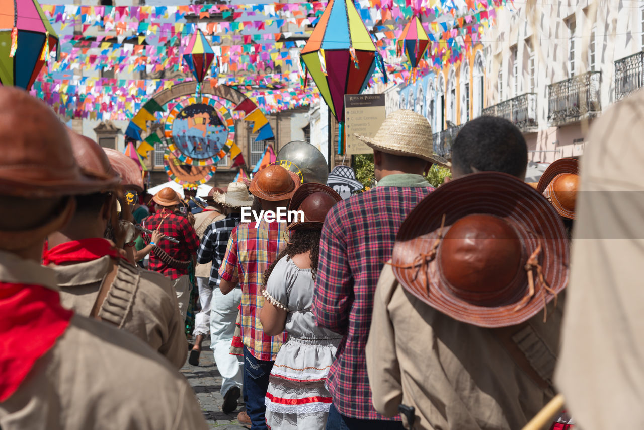 Cultural group is seen dressed as cangaceiros during the independence celebration in bahia. 