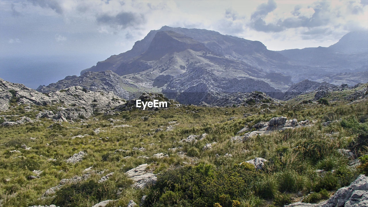 Scenic view of mountains against sky