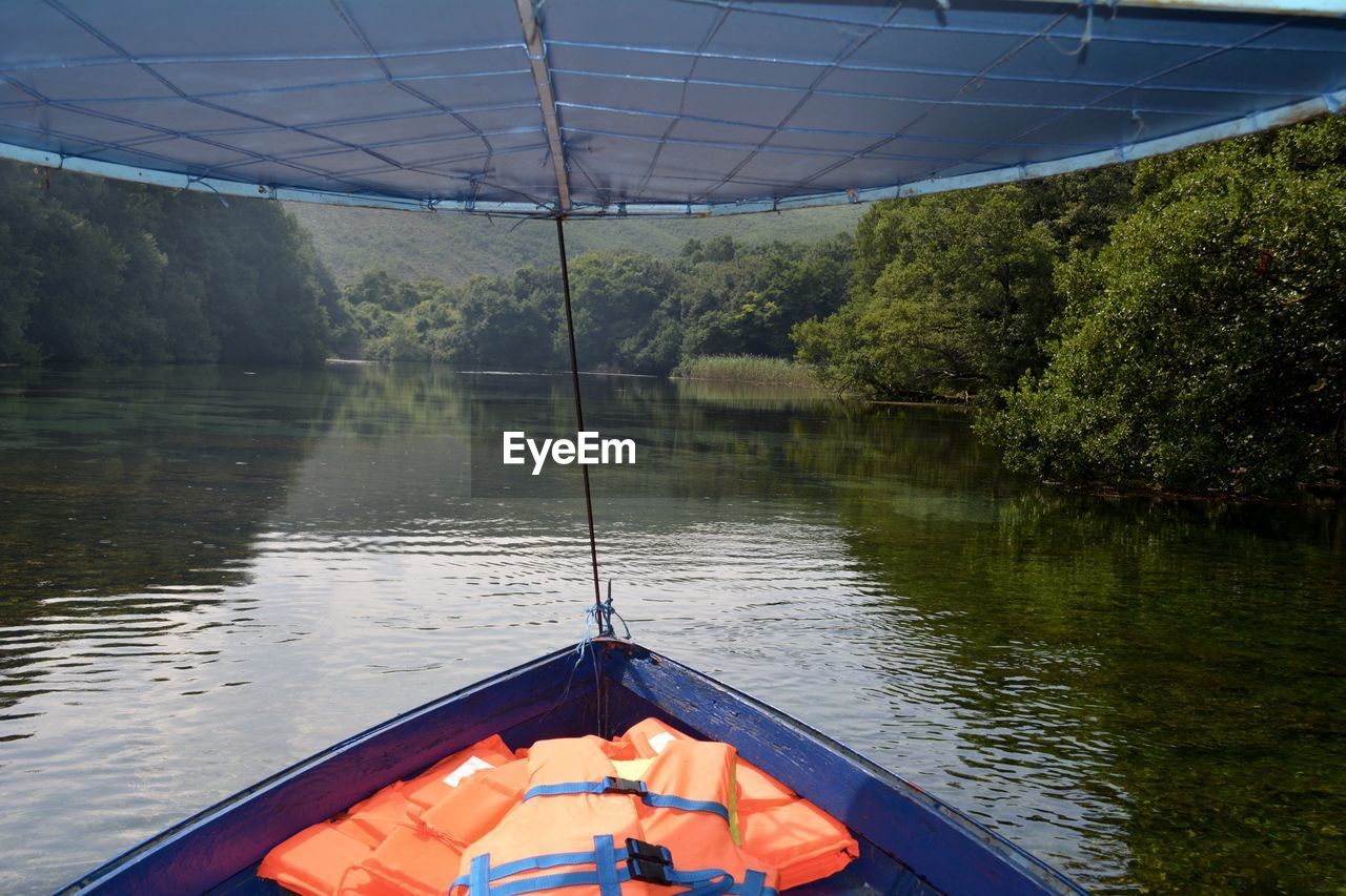 Scenic view of lake by trees