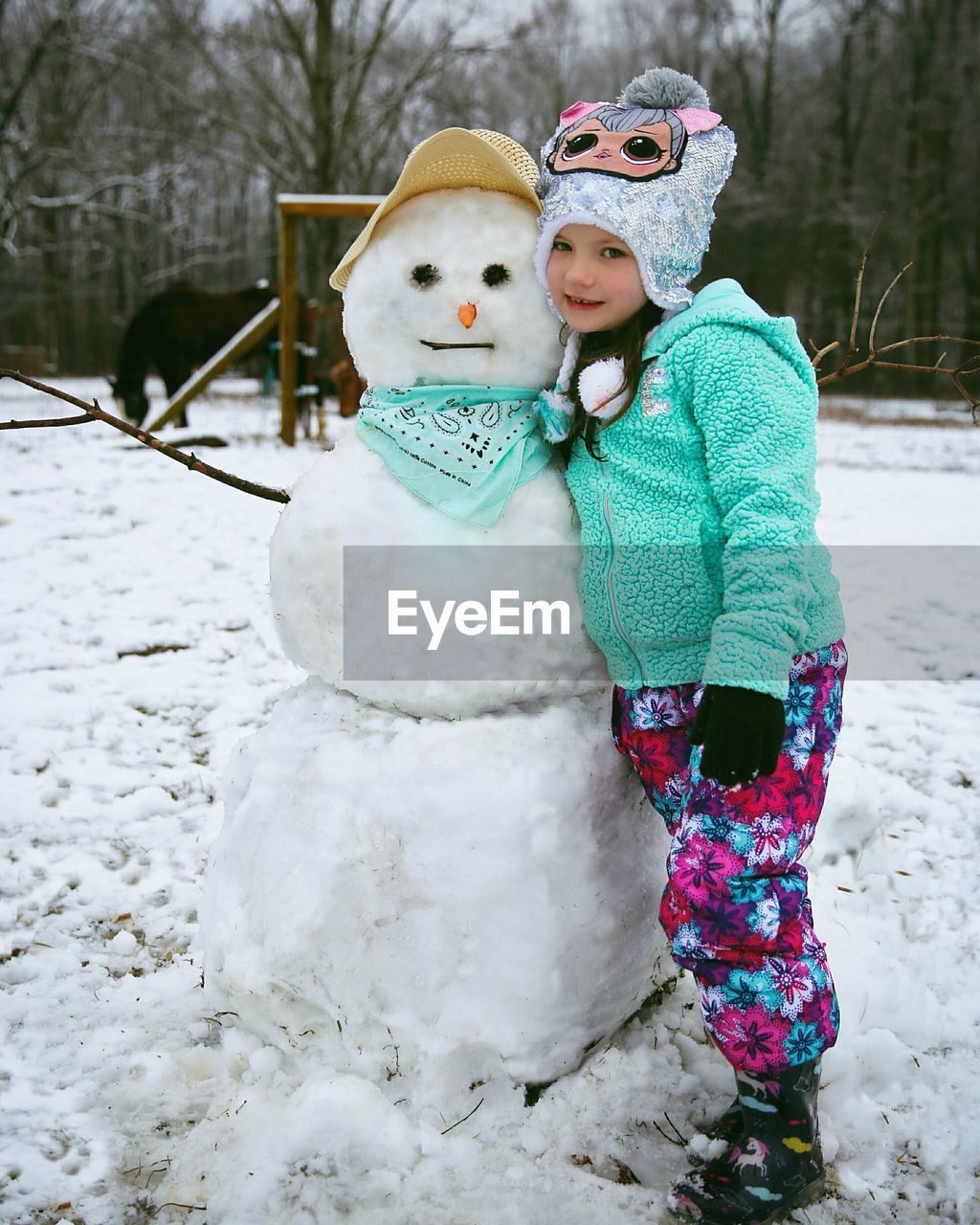 Full length of boy in snow on land