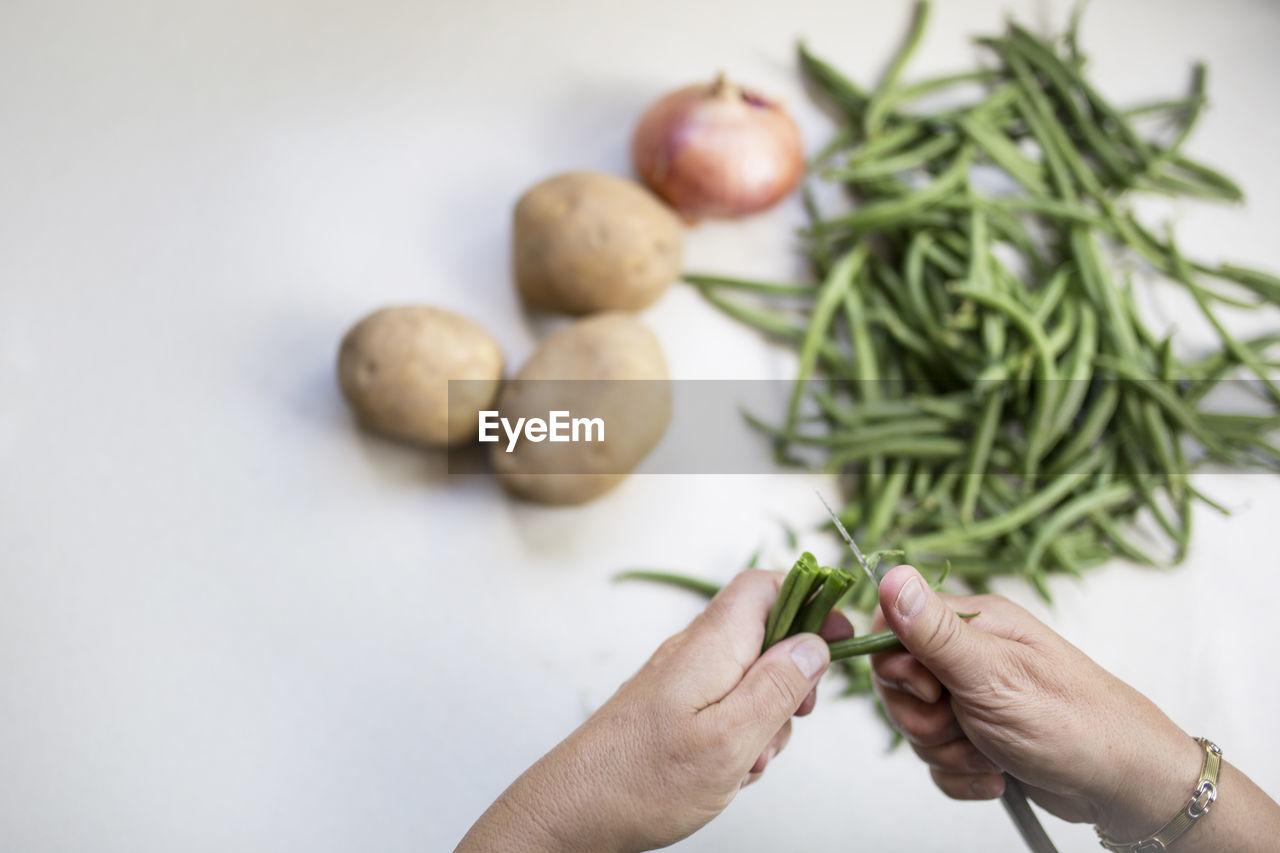 Close-up of person preparing food