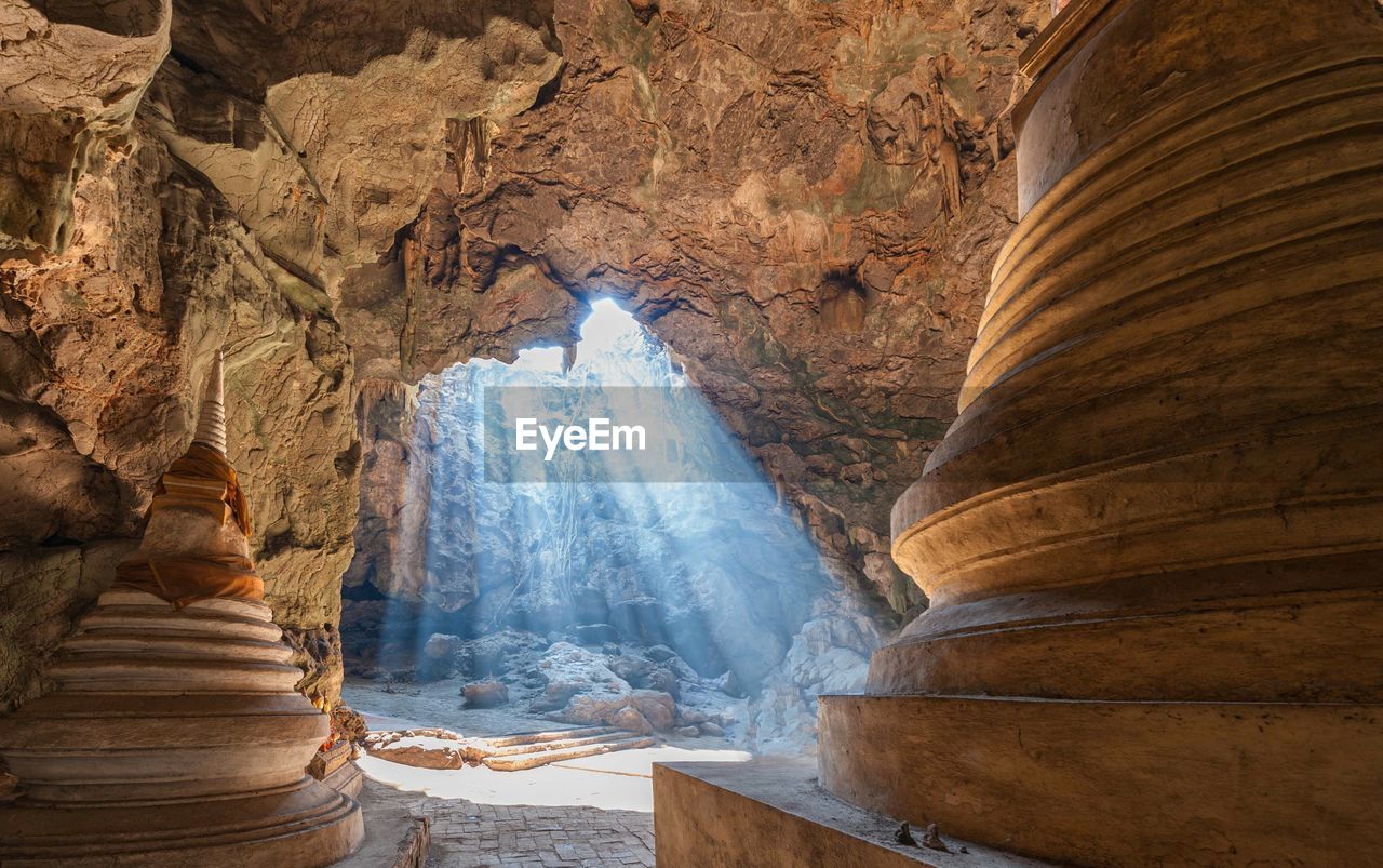 Sunlight streaming in cave