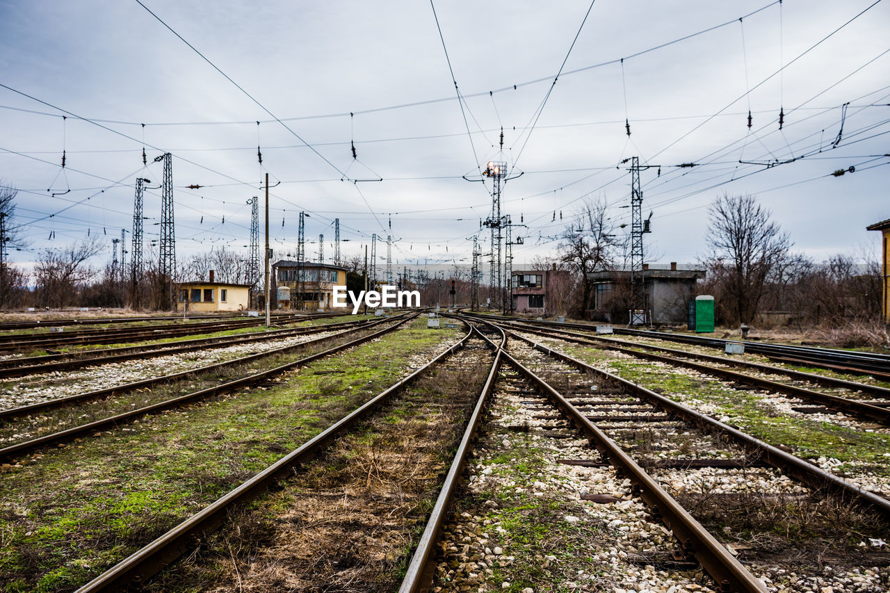 Railroad tracks against sky