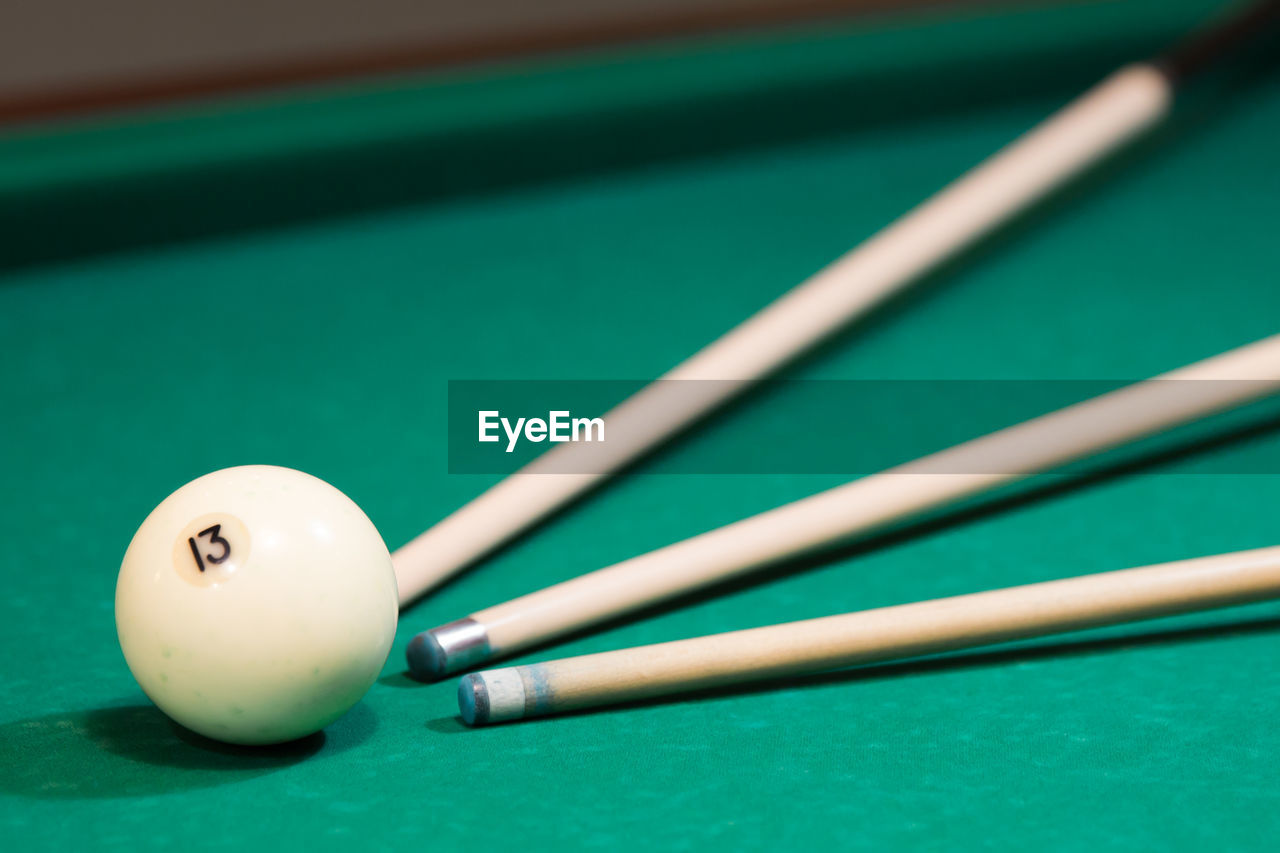 High angle view of ball on table