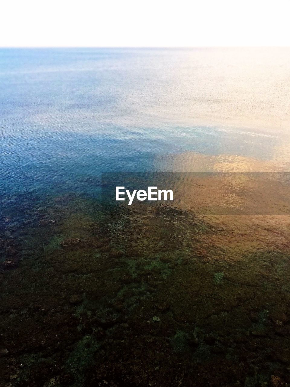 SCENIC VIEW OF SEA AND SHORE AGAINST SKY