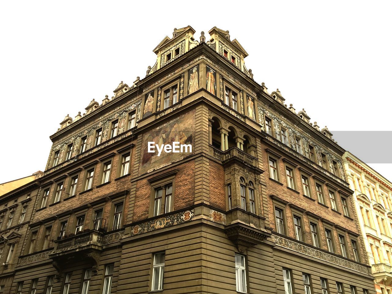 Low angle view of building against clear sky