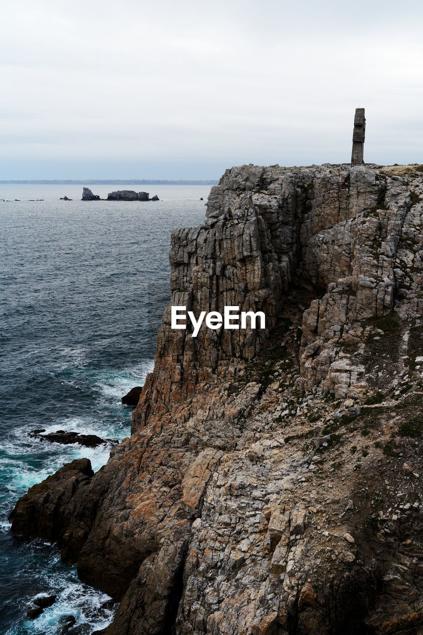 Scenic view of sea against sky at crozon in the bretagne france