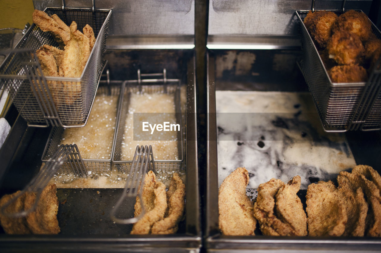 Elevated view of deep-fryer