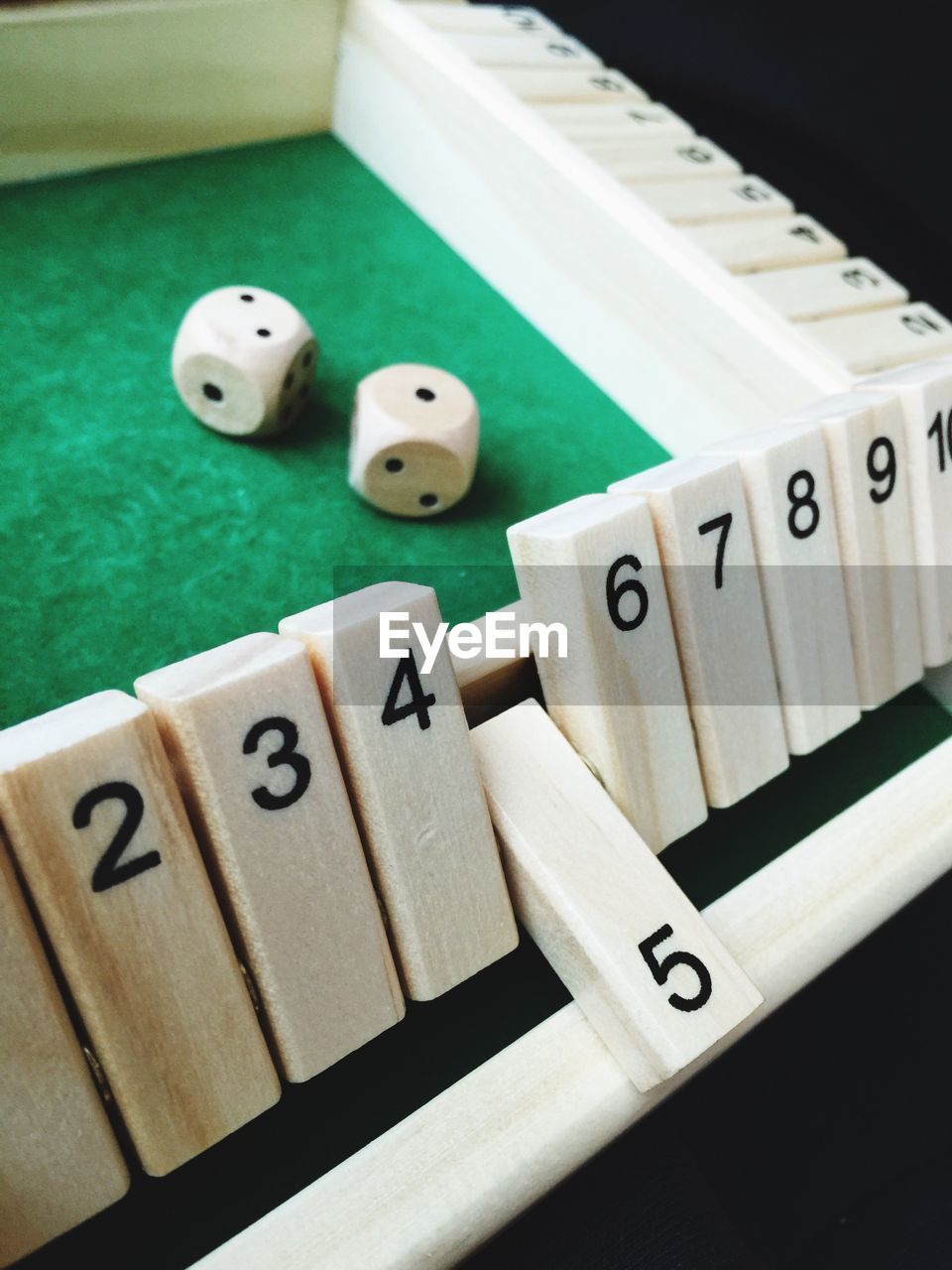 Close-up of dice game