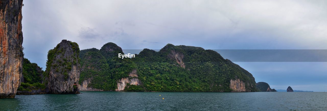 Island ocean tropical forest views near phi phi, ko rang yai, ko li pe phuket thailand asia.