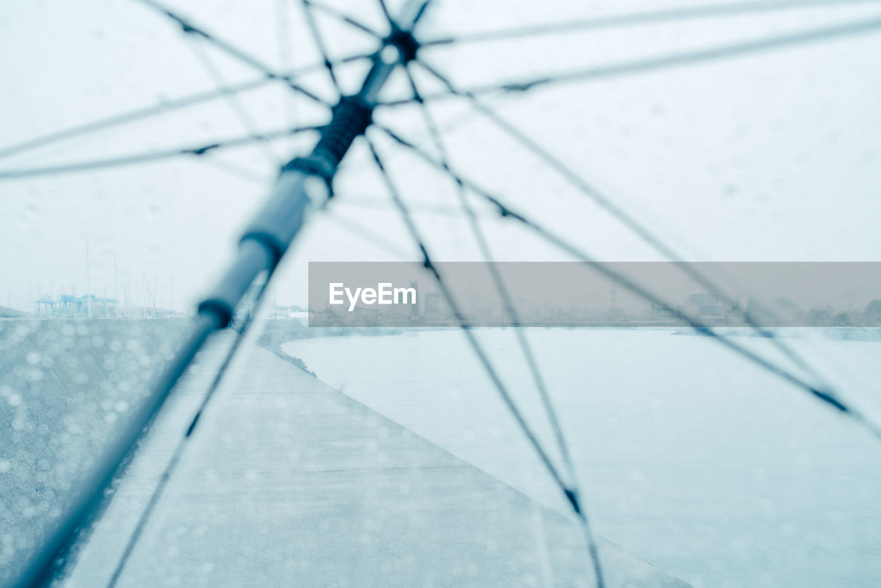 Full frame shot of wet umbrella