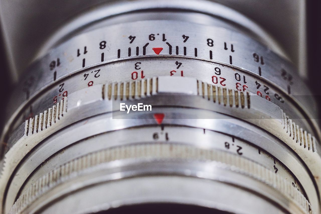 Close-up of vintage camera lens