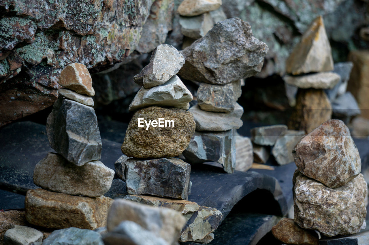 STACK OF STONES ON ROCKS