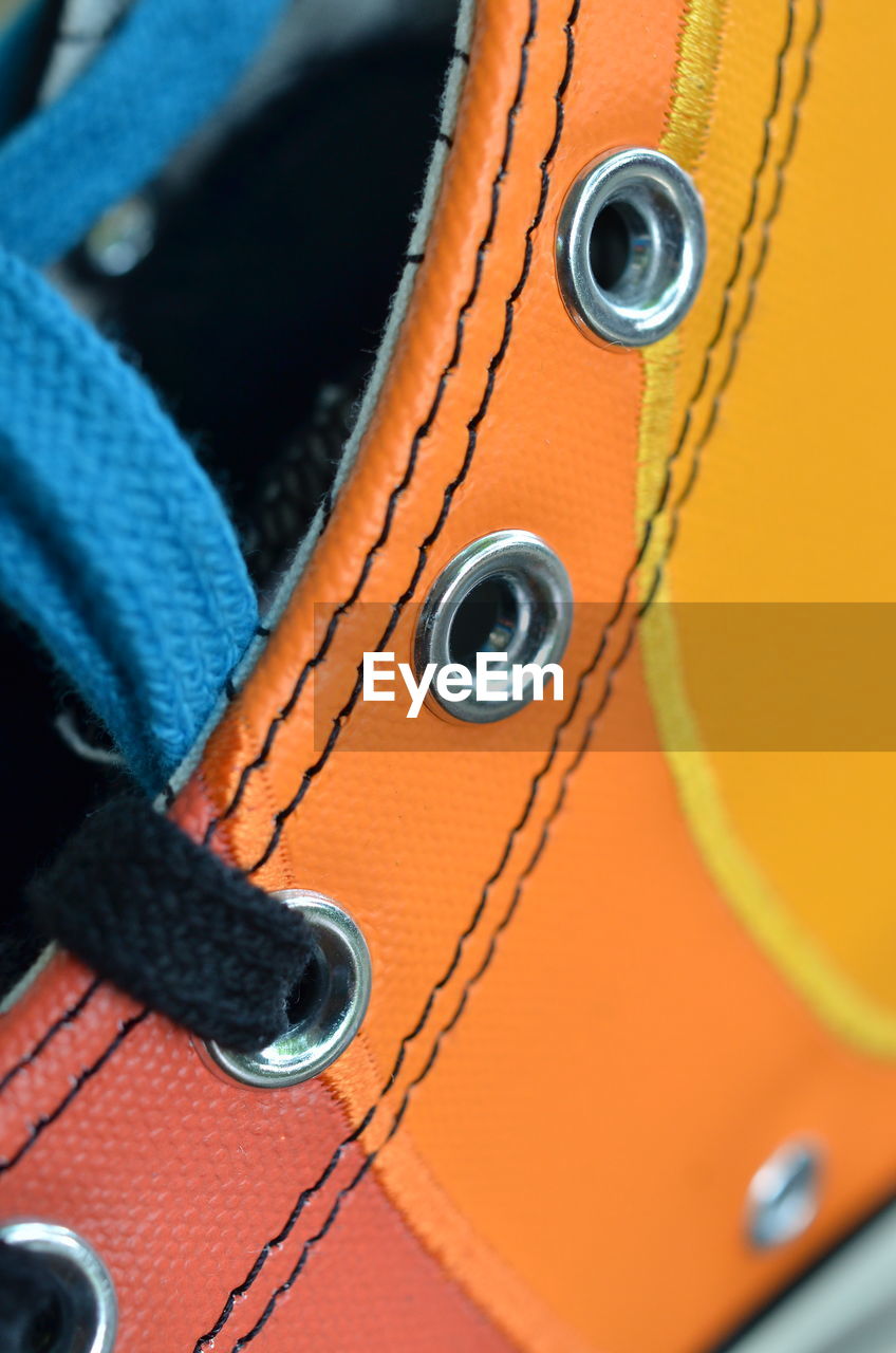 yellow, close-up, orange, orange color, no people, textile, blue, extreme close-up