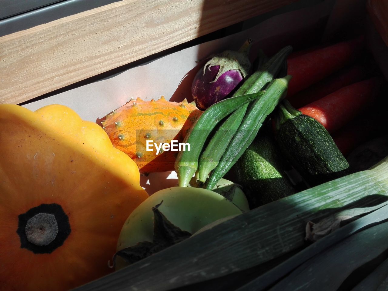 Close-up of vegetables in a box