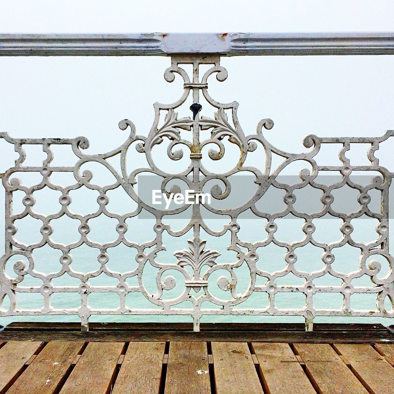 Wrought iron railings on pier