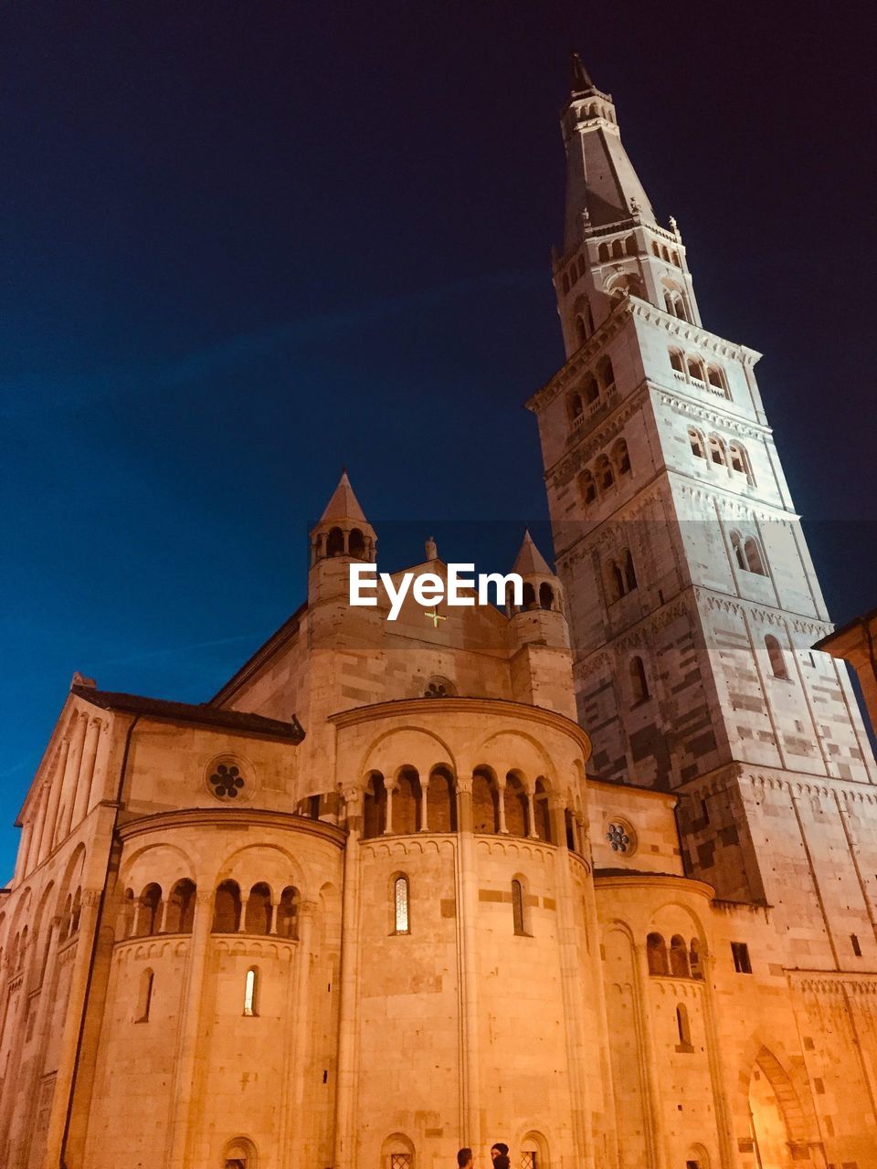 Low angle view of historical building against sky at night