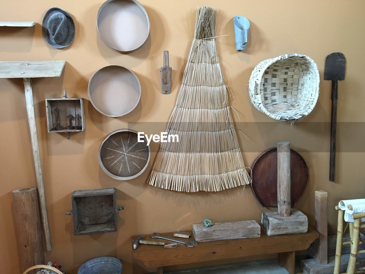 Close-up of equipment mounted on wall