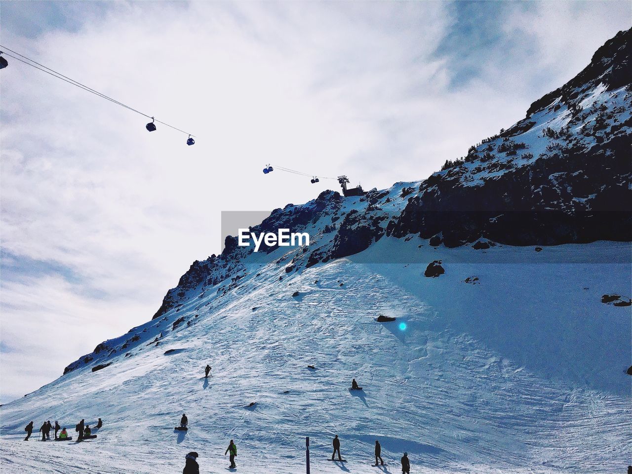 PEOPLE ON SNOW COVERED MOUNTAIN