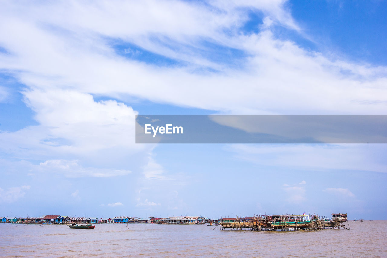 Cambodian people live beside tonle sap lake in siem reap