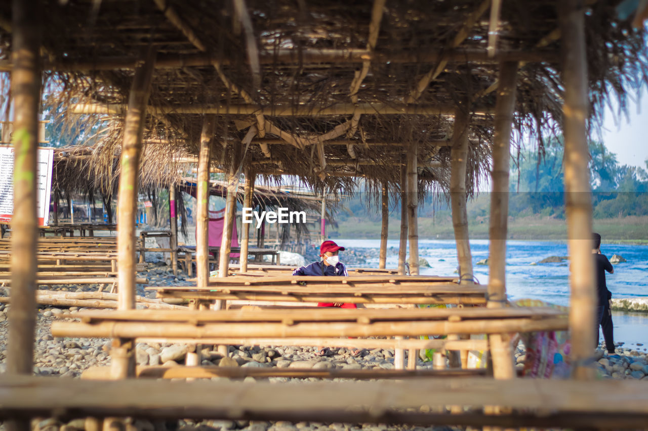 Pier on beach