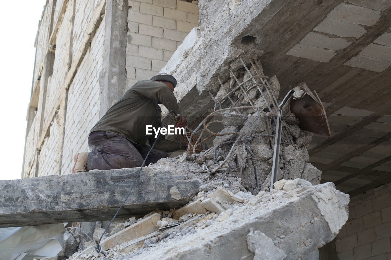 Turkey and syria earthquake. ruined houses after a strong earthquake.