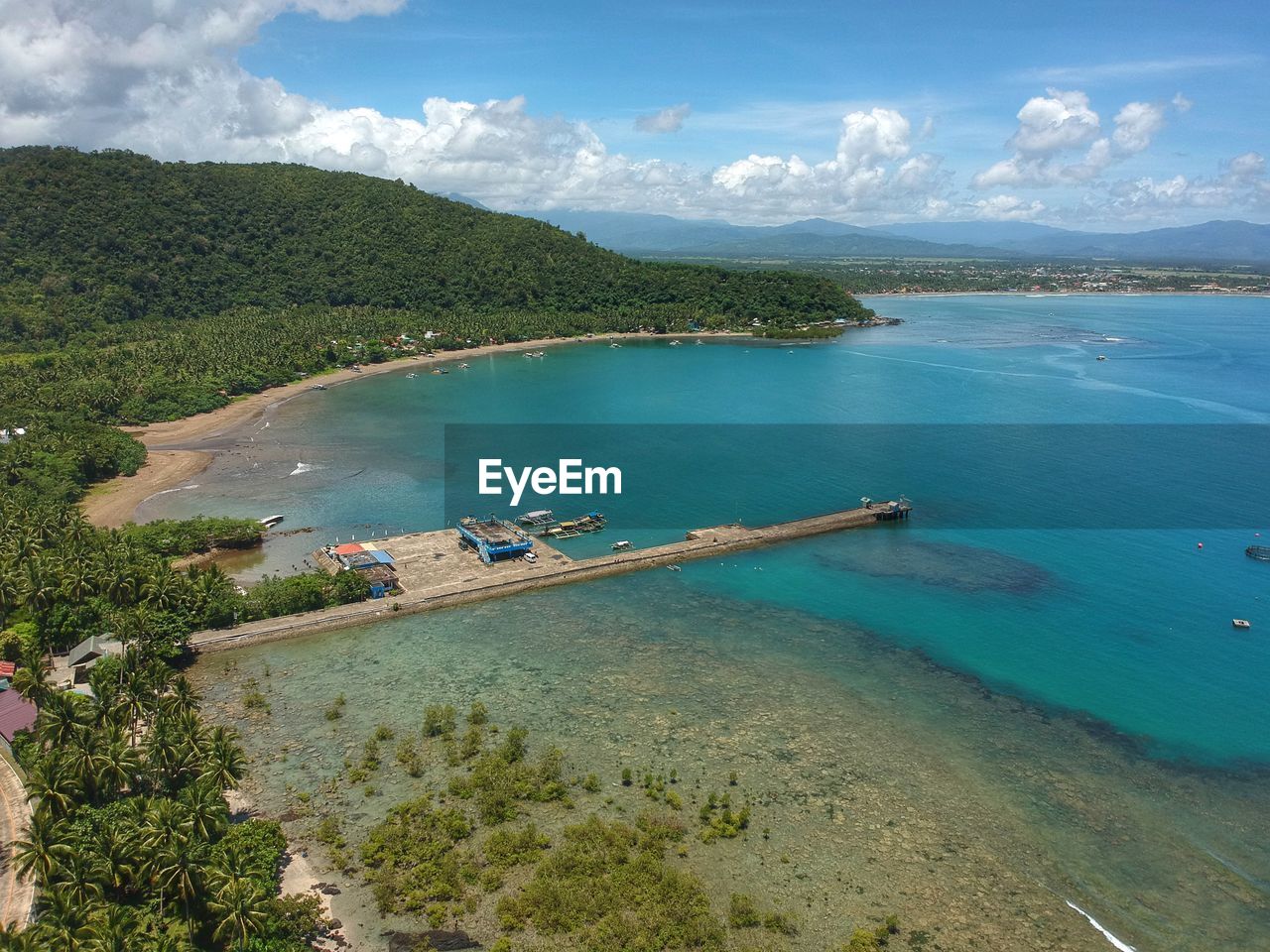 High angle view of beach against sky