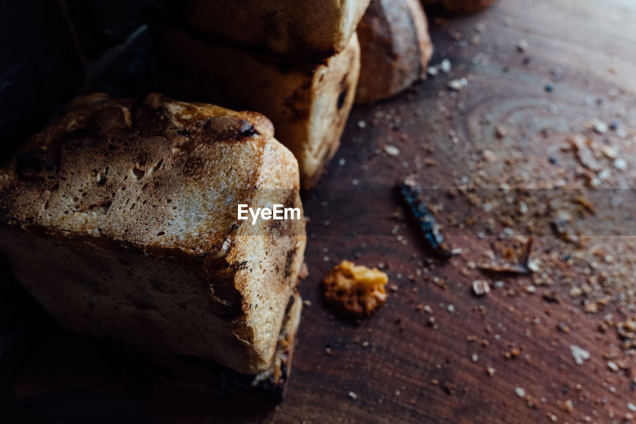 Close-up of bread on table