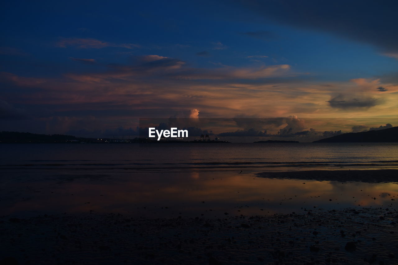 SCENIC VIEW OF SEA DURING SUNSET